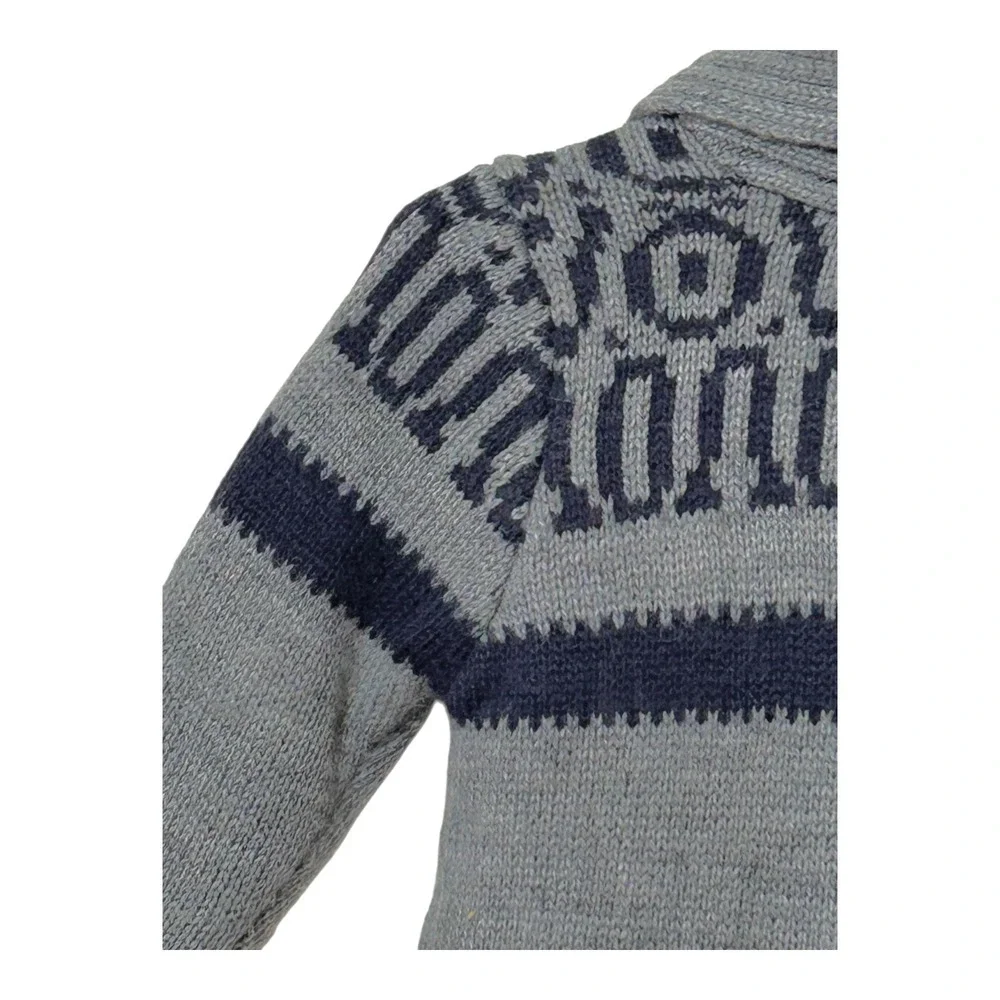 Carter's Boys Nordic Sweater Size 12 Months Gray Blue Button Front GrandpaCore
